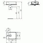 Ideal Standard Strada II pastatomas ant stalviršio praustuvas 500x350 cm