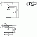 Ideal Standard Strada II pastatomas ant stalviršio praustuvas 500x400 mm.