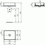 Ideal Standard Strada II T296701 pastatomas ant stalviršio praustuvas 500x400 mm