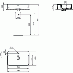 Ideal Standard Strada II pastatomas ant stalviršio praustuvas 600x400 mm.