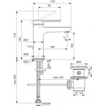 Ideal standard praustuvo maišytuvas Nuovo su dugno vožtuvu chromas  BD908AA