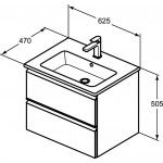 Spintelė su praustuvu Ideal Standard Balta (625 x 470 x 505 mm),