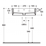 Pakabinamas arba pastatomas praustuvas Kerasan Flo Lavabo 600x420 mm