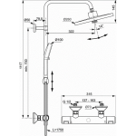 Ideal Standard Ceratherm T25+ dušo sistema su termostatiniu maišytuvu, matinė juoda A7210XG