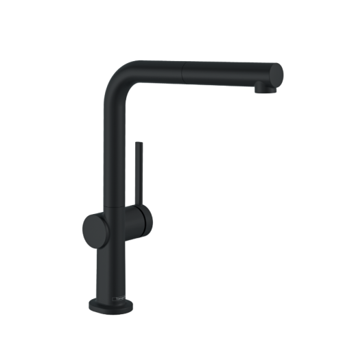 Hansgrohe Talis M54 plautuvės maišytuvas, su ištraukiamu dušeliu, juodas matinis