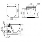 Siauro WC rėmo ir pakabinamos klozeto Ideal Standard Tesi Aquablade komplektas