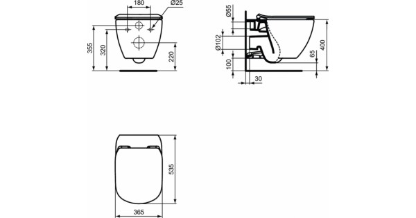 Potinkinis wc komplektas Tece rėmas ir Ideal standard Tesi juodas ...