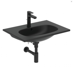 Juodas matinis Ideal Standard Tesi praustuvas montuojamas ant spintelės 63cm Juodas matinis Ideal Standard Tesi praustuvas montuojamas ant spintelės 63cm