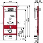 Potinkinio WC rėmo Tece ir klozeto Duravit ME by Starck Compact Rimless komplektas