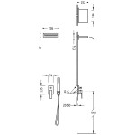 Potinkinė dušo sistema Tres Slim Exclusive (blizgi) 202.180.05