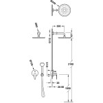 Potinkinė dušo sistema Tres Flat-Tres 204.180.02