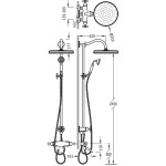 Virštinkinė termostatinė dušo sistema Tres Tres-Classic 242.198.01