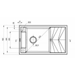 Plautuvė  akmens masės Deante Magnetic 820 mm x 500 mm x 205 mm