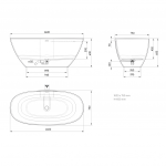 Akmens masės vonia PAA Perla 160x75 cm