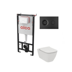 Potinkinis WC rėmas Alcadrain 5in1 su Alca fresh ir Ideal standard  Ilife klozetu su lėtaeigiu dangčiu