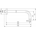 Ideal Standard Ceratherm 100 kvadratinė potinkinė termostatinė dušo sistema su 200mm lietaus galva, matinė juoda