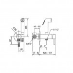BUGNATESE montuojamas į sieną bidete maišytuvas 2293E Gold