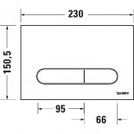Baltos spalvos Duravit mygtukas WC RĖMUI DURASYSTEM BETA 100