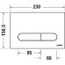 Juodos spalvos Duravit mygtukas WC RĖMUI DURASYSTEM BETA 100