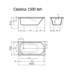 Vispool akmens masės vonia CLASSICA 500x750mm,1700x750mm,1800x750mm-voniosguru.lt