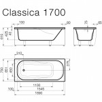 Vispool akmens masės vonia CLASSICA 500x750mm,1700x750mm,1800x750mm-voniosguru.lt