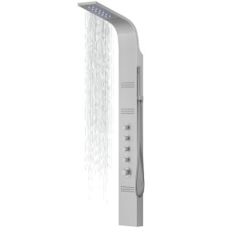Dušo panelė Corsan Kaskada LED, aliuminė, su maišytuvu, sidabro spalvos, A014MSLLED