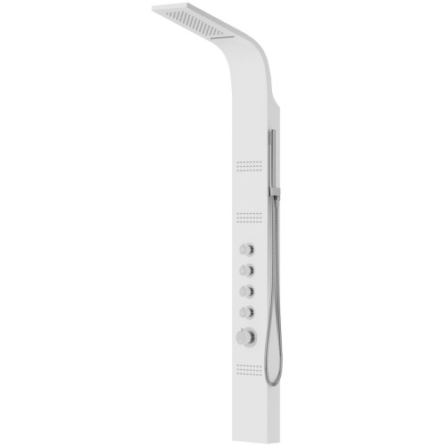 Dušo panelė Corsan Kaskada, aliuminė, su maišytuvu, baltos spalvos, A014MWH
