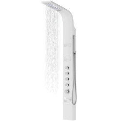 Dušo panelė Corsan Kaskada LED, aliuminė, su termostatu, baltos spalvos, A014TWHLED