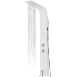 Dušo panelė Corsan Alto LED, aliuminė, su maišytuvu, su vonios snapu, baltos spalvos, A017MWHLEDW Dušo panelė Corsan Alto LED, aliuminė, su maišytuvu, su vonios snapu, baltos spalvos, A017MWHLEDW