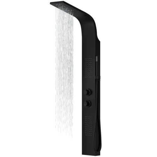 Dušo panelė Corsan Alto LED, aliuminė, su termostatu, juodos spalvos, A017TBLLED