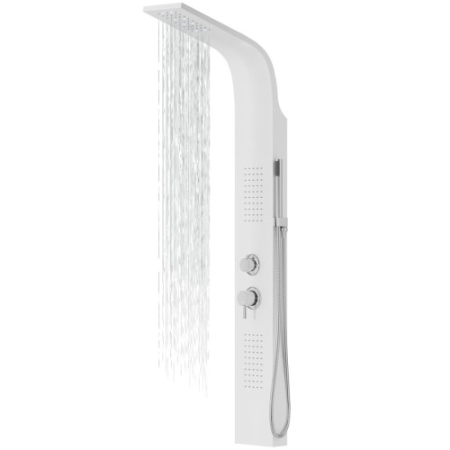 Dušo panelė Corsan Alto LED, aliuminė, su termostatu, baltos spalvos, A017TWHLED Dušo panelė Corsan Alto LED, aliuminė, su termostatu, baltos spalvos, A017TWHLED