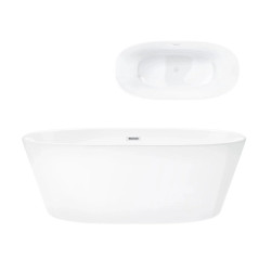 Laisvai pastatoma vonia Corsan Salina E026, 160 cm, su baltos spalvos klik-klak dugno vožtuvu, E026LWH Laisvai pastatoma vonia Corsan Salina E026, 160 cm, su baltos spalvos klik-klak dugno vožtuvu, E026LWH
