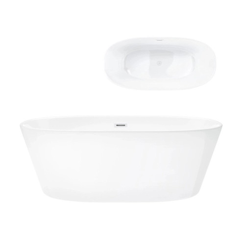 Laisvai pastatoma vonia Corsan Salina E026, 160 cm, su baltos spalvos klik-klak dugno vožtuvu, E026LWH Laisvai pastatoma vonia Corsan Salina E026, 160 cm, su baltos spalvos klik-klak dugno vožtuvu, E026LWH