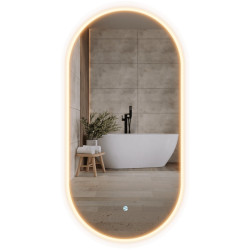 Veidrodis su LED apšvietimu Corsan Ovo, ovalus, 50x100 cm, su akriliniu rėmu, L5010A Veidrodis su LED apšvietimu Corsan Ovo, ovalus, 50x100 cm, su akriliniu rėmu, L5010A