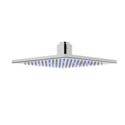 Lietaus dušo galva Corsan P285, kvadratinė, su LED apšvietimu, chromo spalvos, P285CH Lietaus dušo galva Corsan P285, kvadratinė, su LED apšvietimu, chromo spalvos, P285CH