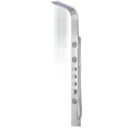 Dušo panelė Corsan Snake, plieninė, su maišytuvu, su LED apšvietimu, chromo spalvos, S002MSLLED Dušo panelė Corsan Snake, plieninė, su maišytuvu, su LED apšvietimu, chromo spalvos, S002MSLLED