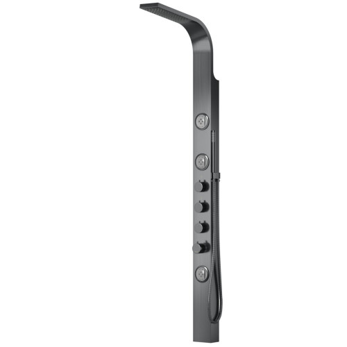 Dušo panelė Corsan Snake, plieninė, su termostatu, grafito (gunmetal) spalvos, S002TGM