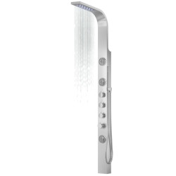Dušo panelė Corsan Snake, plieninė, su termostatu, su LED apšvietimu, chromo spalvos, S002TSLLED