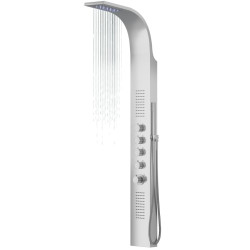 Dušo panelė Corsan Samsara LED, plieninė, su maišytuvu, sidabro spalvos, S003MSLLED Dušo panelė Corsan Samsara LED, plieninė, su maišytuvu, sidabro spalvos, S003MSLLED