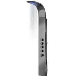 Dušo panelė Corsan Samsara LED, plieninė, su termostatu, grafito (gunmetal) spalvos, S003TGMLED Dušo panelė Corsan Samsara LED, plieninė, su termostatu, grafito (gunmetal) spalvos, S003TGMLED