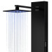Dušo panelė Corsan Neo LED, plieninė, su termostatu, juodos spalvos, S060TBLLED