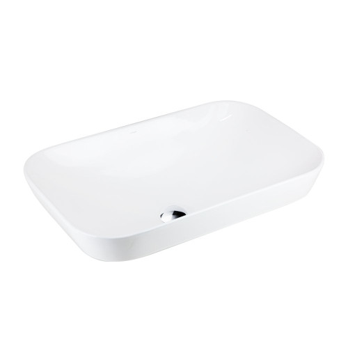 Į stalviršį įleidžiamas praustuvas Corsan Intero UC5580, stačiakampis, 53x33x17 cm, su chromo spalvos klik-klak dugno vožtuvu, UC5580CH