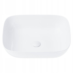 Pastatomas praustuvas Corsan Mono UC5597, stačiakampis, 50x40x14 cm, su baltos spalvos klik-klak dugno vožtuvu, UC5597WH