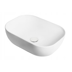 Pastatomas praustuvas Corsan Mono UC5603, stačiakampis, 46x32x14 cm, su baltos spalvos klik-klak dugno vožtuvu, UC5603WH