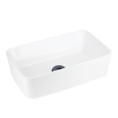 Pastatomas praustuvas Corsan Ango UC5627, stačiakampis, 48x29,5 cm, su juodos spalvos klik-klak dugno vožtuvu, UC5627BL