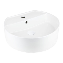 Pastatomas praustuvas Corsan Lugo UC5634, apvalus, 48x15 cm, su baltos spalvos klik-klak dugno vožtuvu, UC5634WH Pastatomas praustuvas Corsan Lugo UC5634, apvalus, 48x15 cm, su baltos spalvos klik-klak dugno vožtuvu, UC5634WH