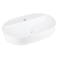 Pastatomas praustuvas Corsan Olvena UC5658, ovalus, su anga maišytuvui, 60x40x12 cm, su baltos spalvos klik-klak dugno vožtuvu, UC5658WH Pastatomas praustuvas Corsan Olvena UC5658, ovalus, su anga maišytuvui, 60x40x12 cm, su baltos spalvos klik-klak dugno vožtuvu, UC5658WH