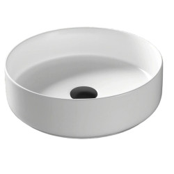 Pastatomas praustuvas Corsan Lugo UC5665, apvalus, 36x12 cm, su juodos spalvos klik-klak dugno vožtuvu, UC5665BL