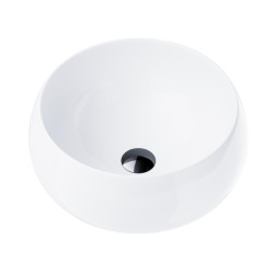 Pastatomas praustuvas Corsan Lugo UC9926, apvalus, 40x16 cm, su juodos spalvos klik-klak dugno vožtuvu, UC9926BL