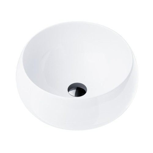 Pastatomas praustuvas Corsan Lugo UC9926, apvalus, 40x16 cm, su juodos spalvos klik-klak dugno vožtuvu, UC9926BL